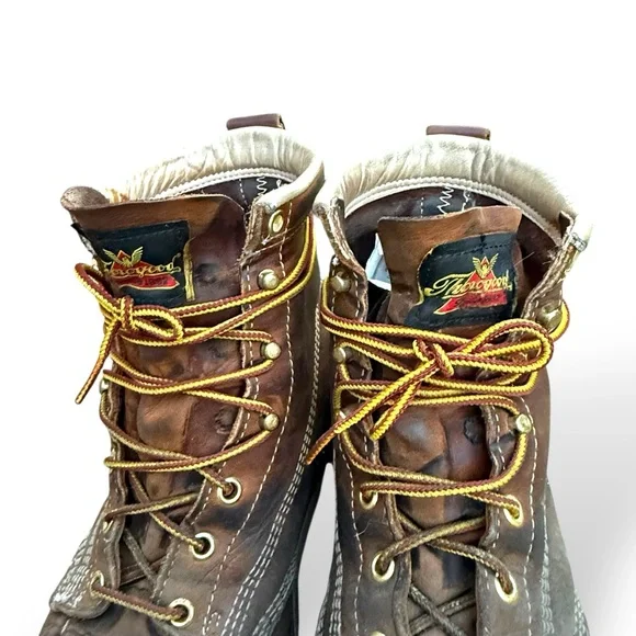 Thorogood Safety Toe American Heritage 6" Crepe Sole Work Boots size 9 2E Steel - Picture 5 of 16